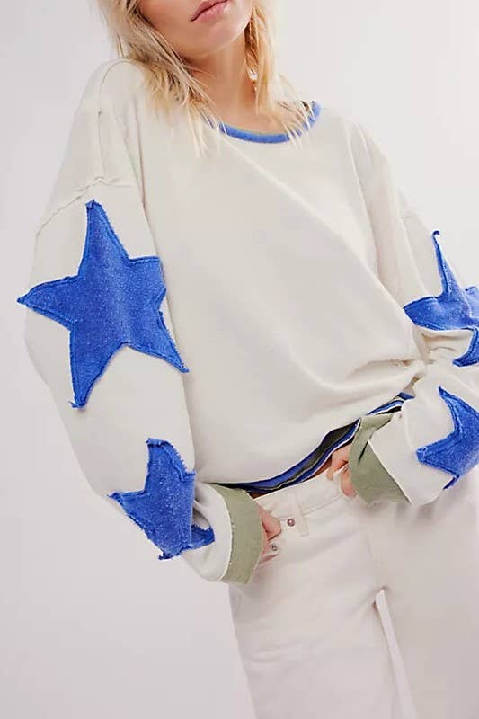 Star Oversized Crewneck Pullover