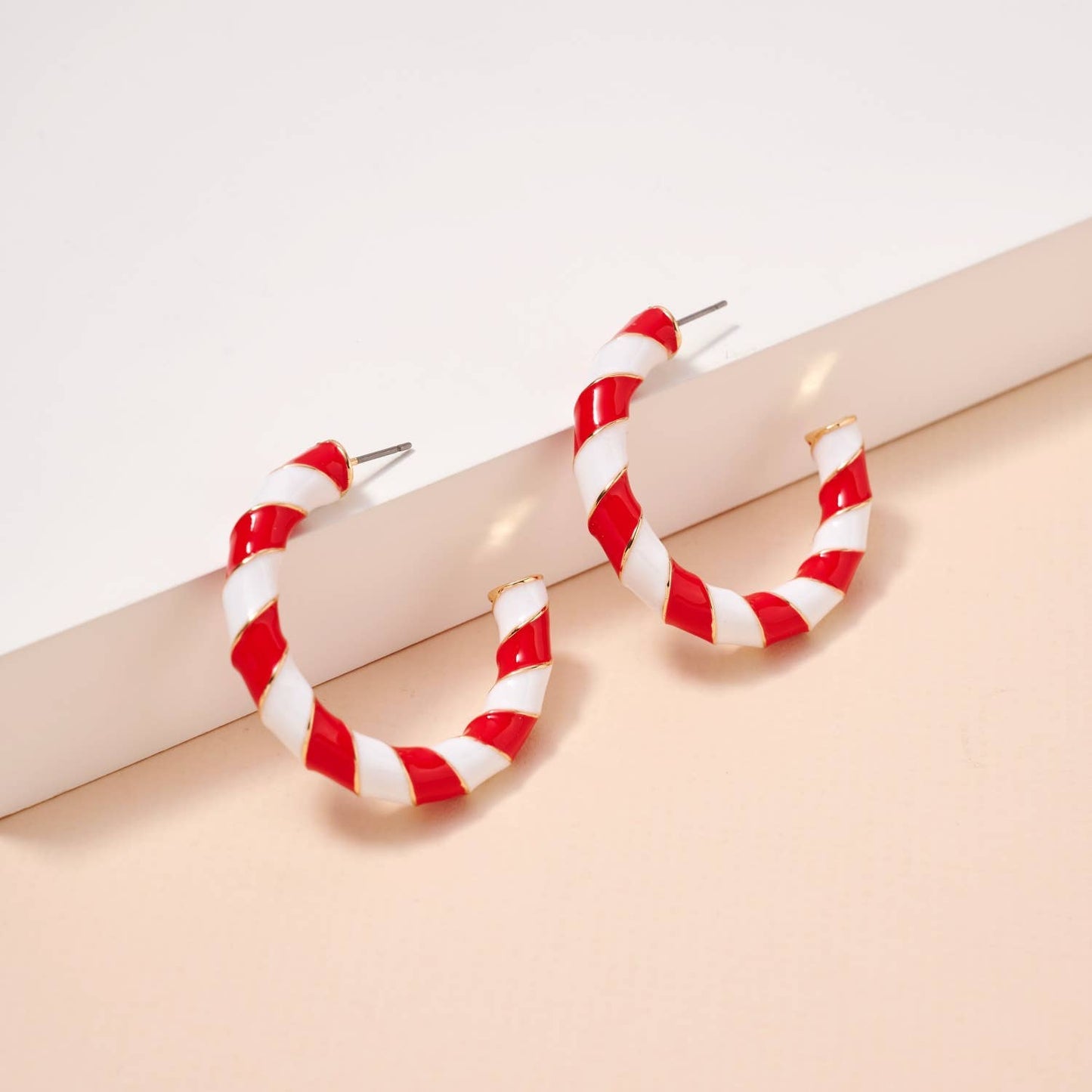 Game Day Enamel Open Hoop Earrings