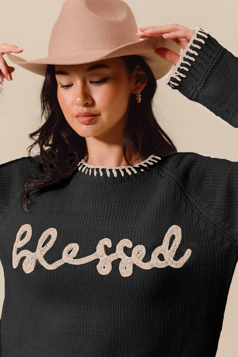 "Blessed" Sweater Top