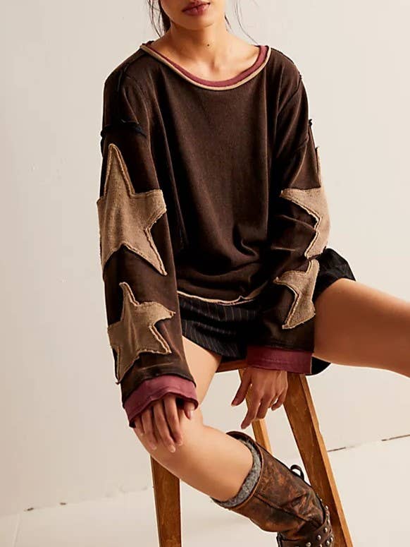Star Oversized Crewneck Pullover