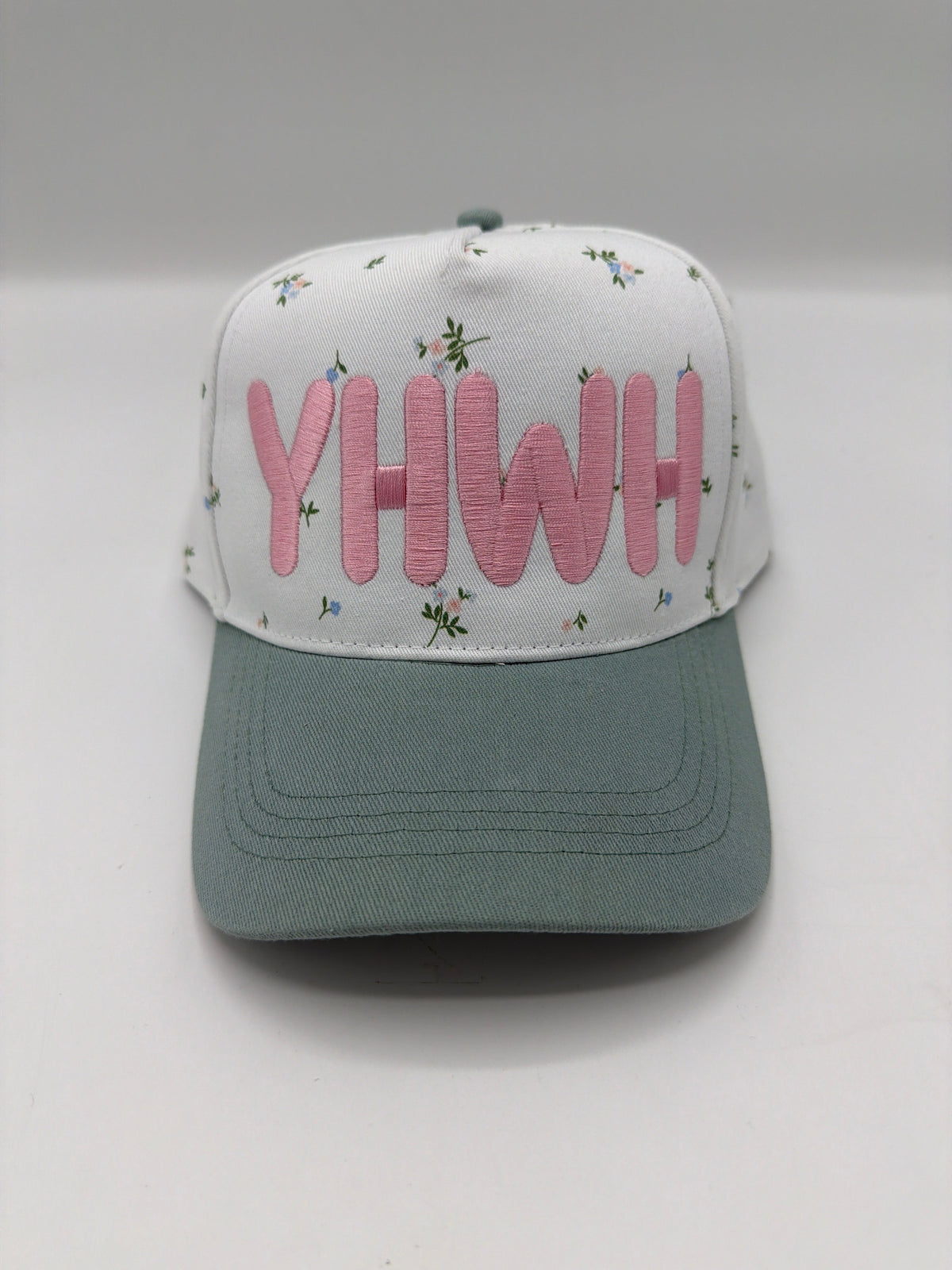 Church Merch YHWH embroidered hat in floral sage