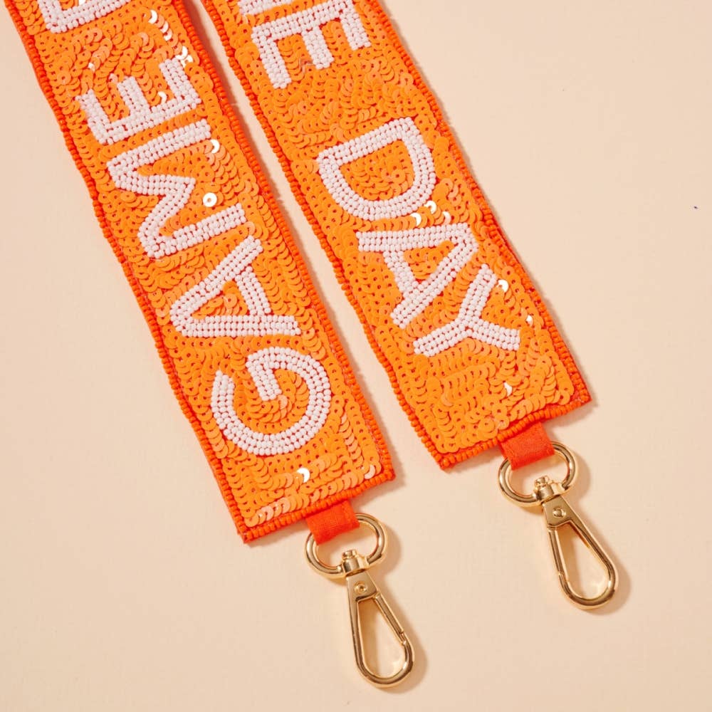 Game Day Seed Beaded Bag Strap