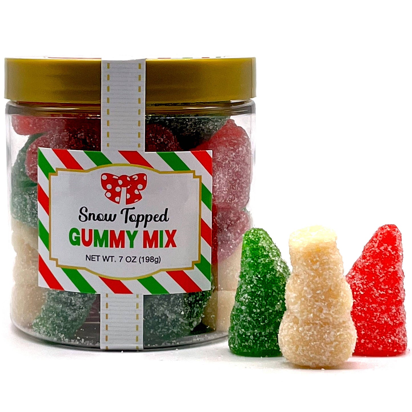 Christmas Candy Sugar Stacks - Sanded Gummy Trees & Snowmen