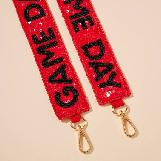 Game Day Seed Beaded Bag Strap