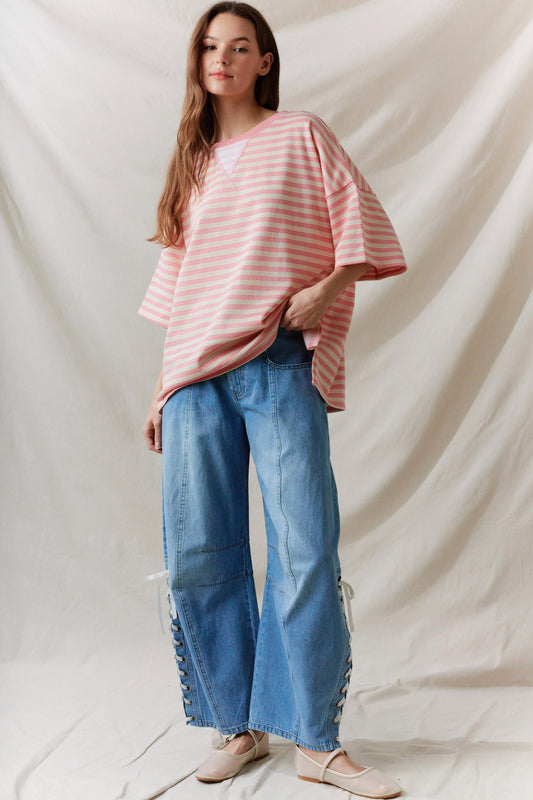 Lace-up Denim Jeans