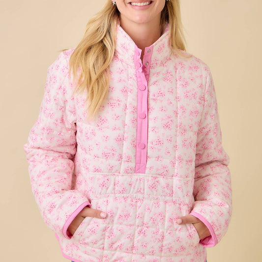 Quilted Floral Print Snap-on Jacket