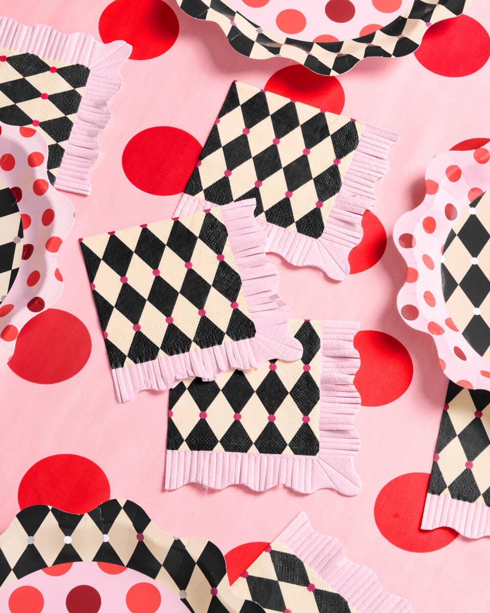 Mayhem Napkins - 24 paper napkins, circus checkers