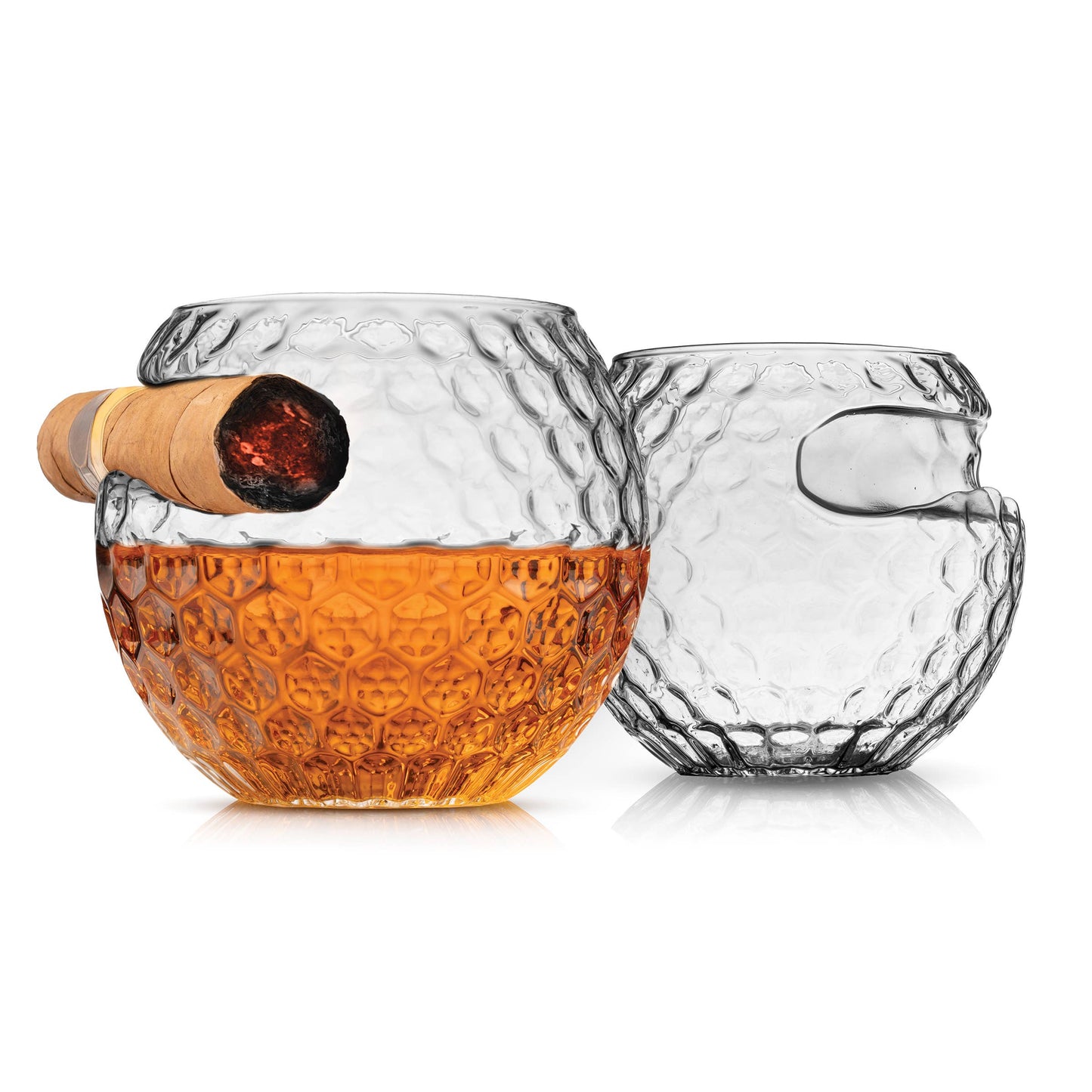 Set of Two Golf Ball Cigar Glass - Sports - Gifts for Him