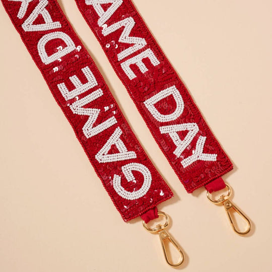 Game Day Seed Beaded Bag Strap