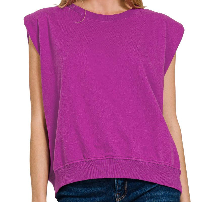 French Terry Sleeveless Top & Shorts Set