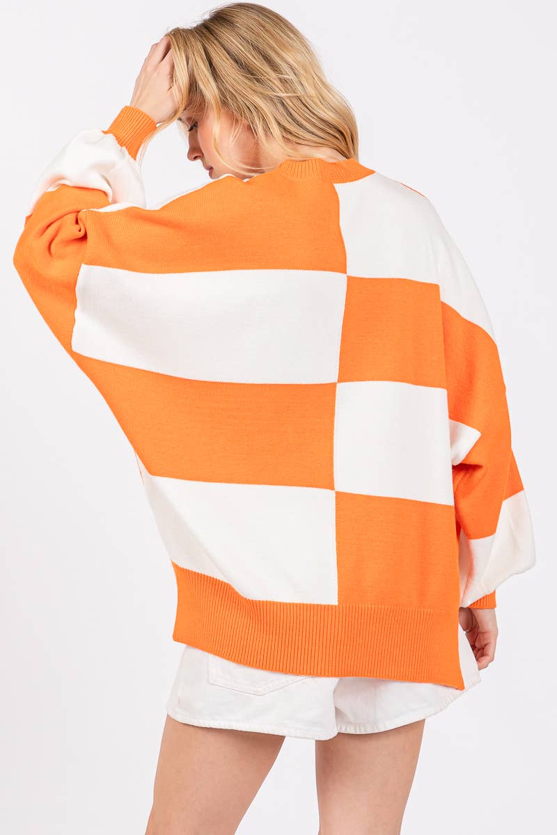 GAME DAY CHECKERED SWEATER