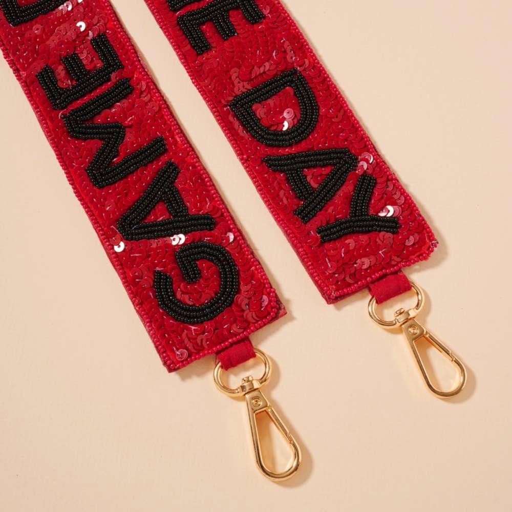Game Day Seed Beaded Bag Strap