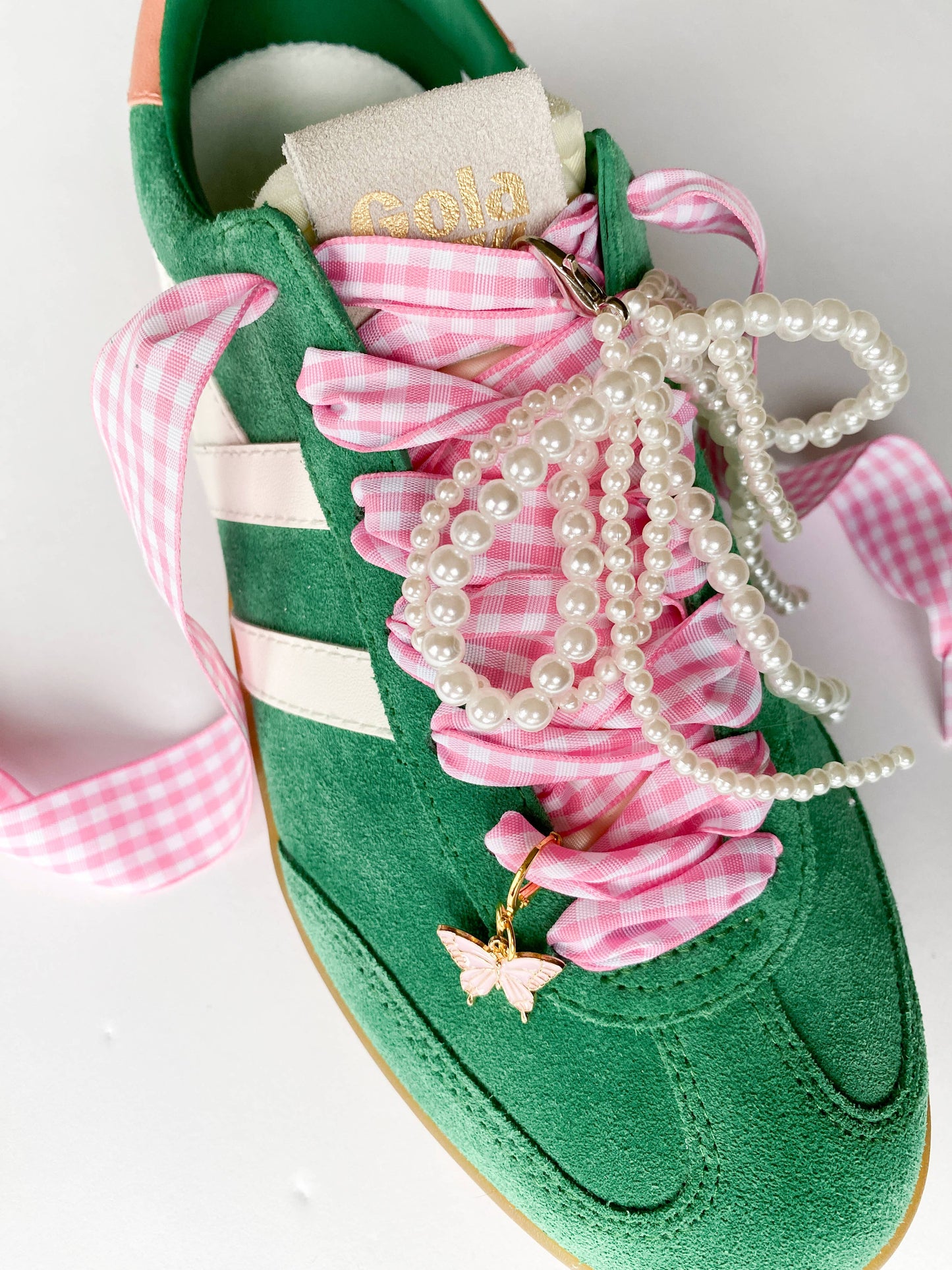 Gingham Shoe Charms and Lace Sets  Sneaker Charm Sets