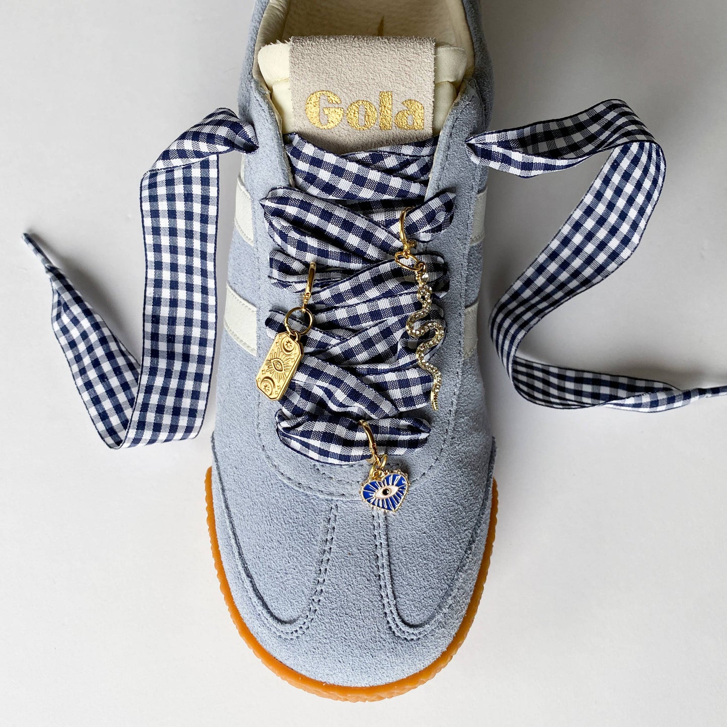 Gingham Shoe Charms and Lace Sets  Sneaker Charm Sets