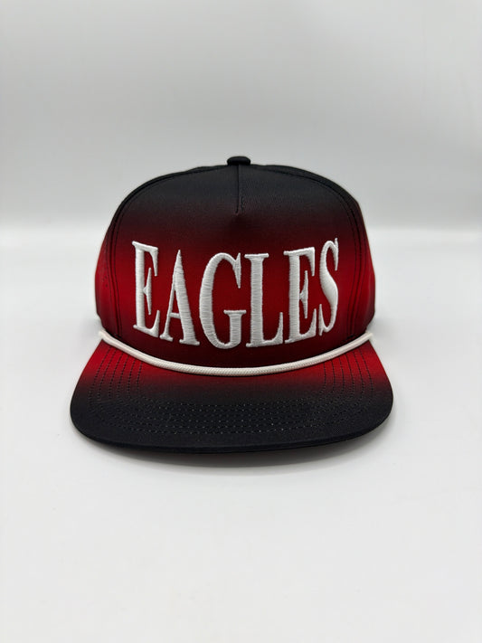 Big Eagles Puff Hat - Black/Red Ombre