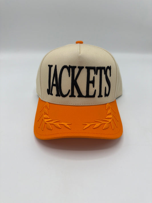 Big Jackets Puff Hat - Cream/Orange Leaf