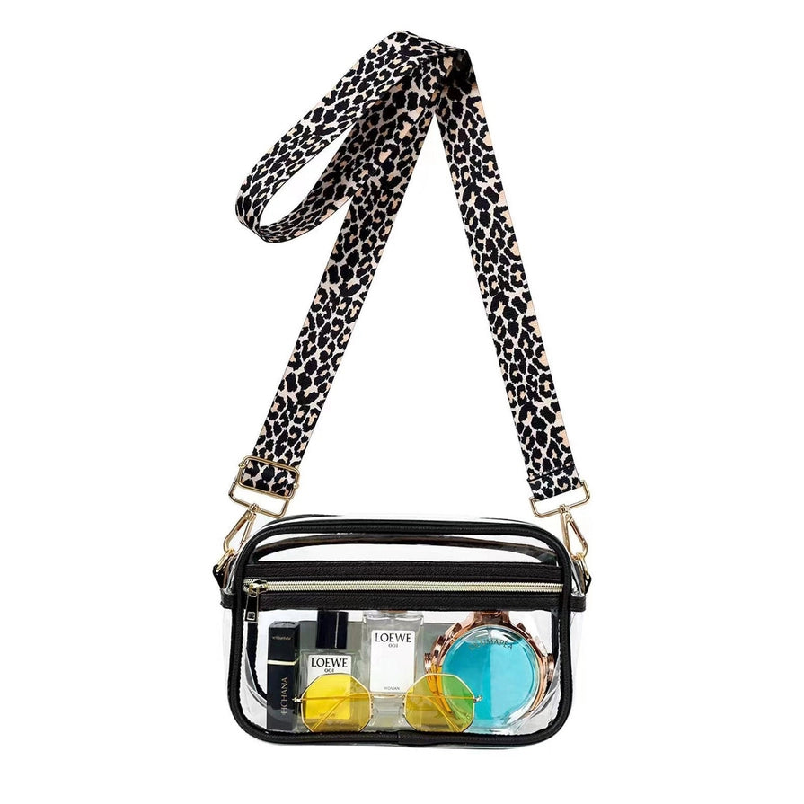 Leopard Strap Stadium Crossbody