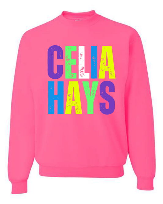 Celia Hays Neon Crewneck