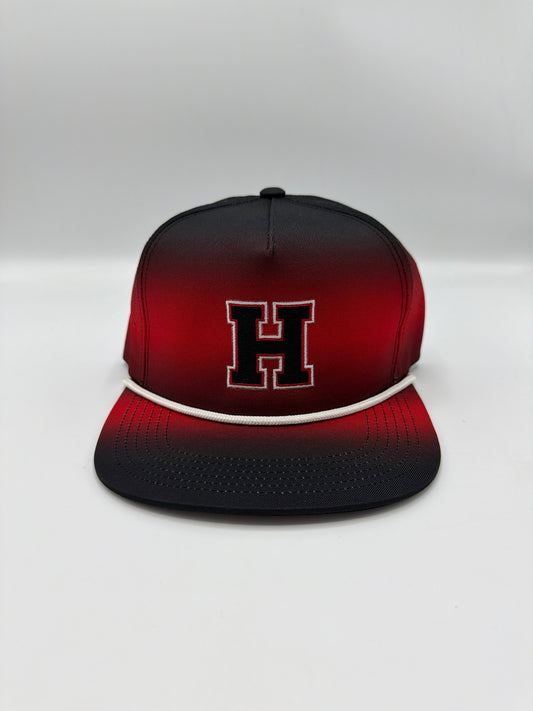 Heath H Hat - Black/Red Ombre