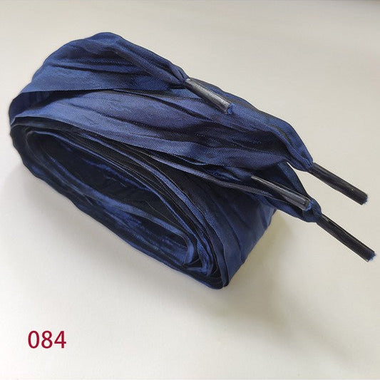 Wide Bow Ribbon Ruched Gauze Satin Shoelaces