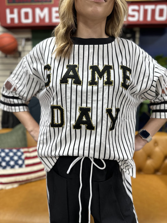 Pinstripe Game Day Shirt