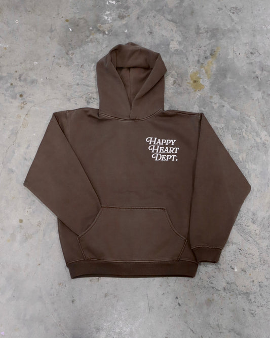 Happy Heart Dept. Brown Hoodie