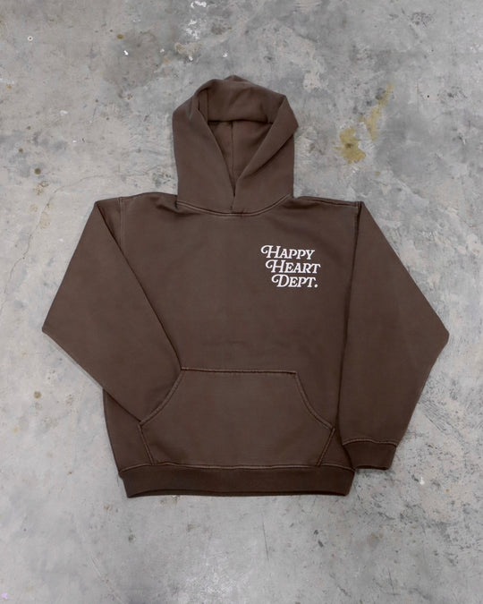 Happy Heart Dept. Brown Hoodie