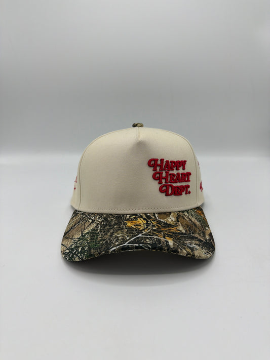 Happy Heart Dept. Cream/Camo Hat