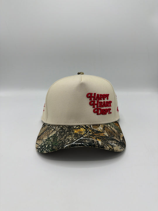 Happy Heart Dept. Cream/Camo Hat