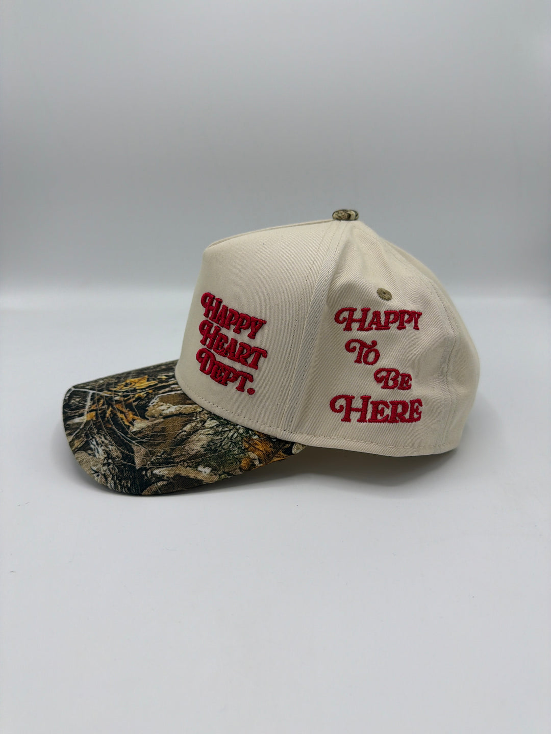 Happy Heart Dept. Cream/Camo Hat