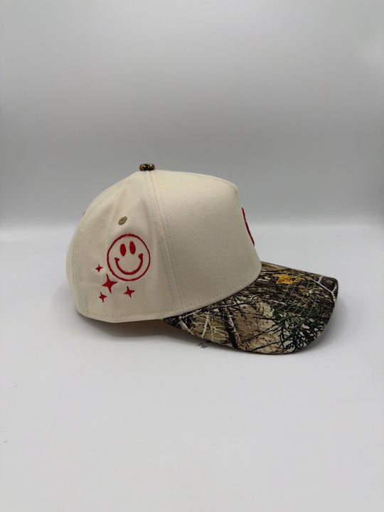 Happy Heart Dept. Cream/Camo Hat