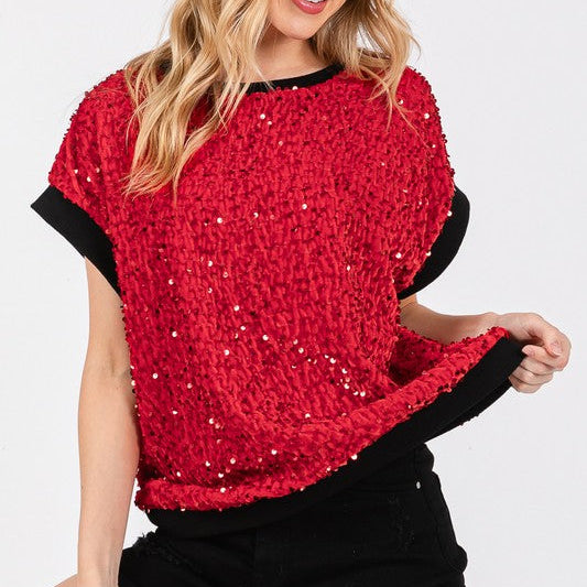 Gameday Velvet Seuquin Top