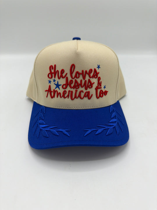 She Loves Jesus &amp; America Too Hat