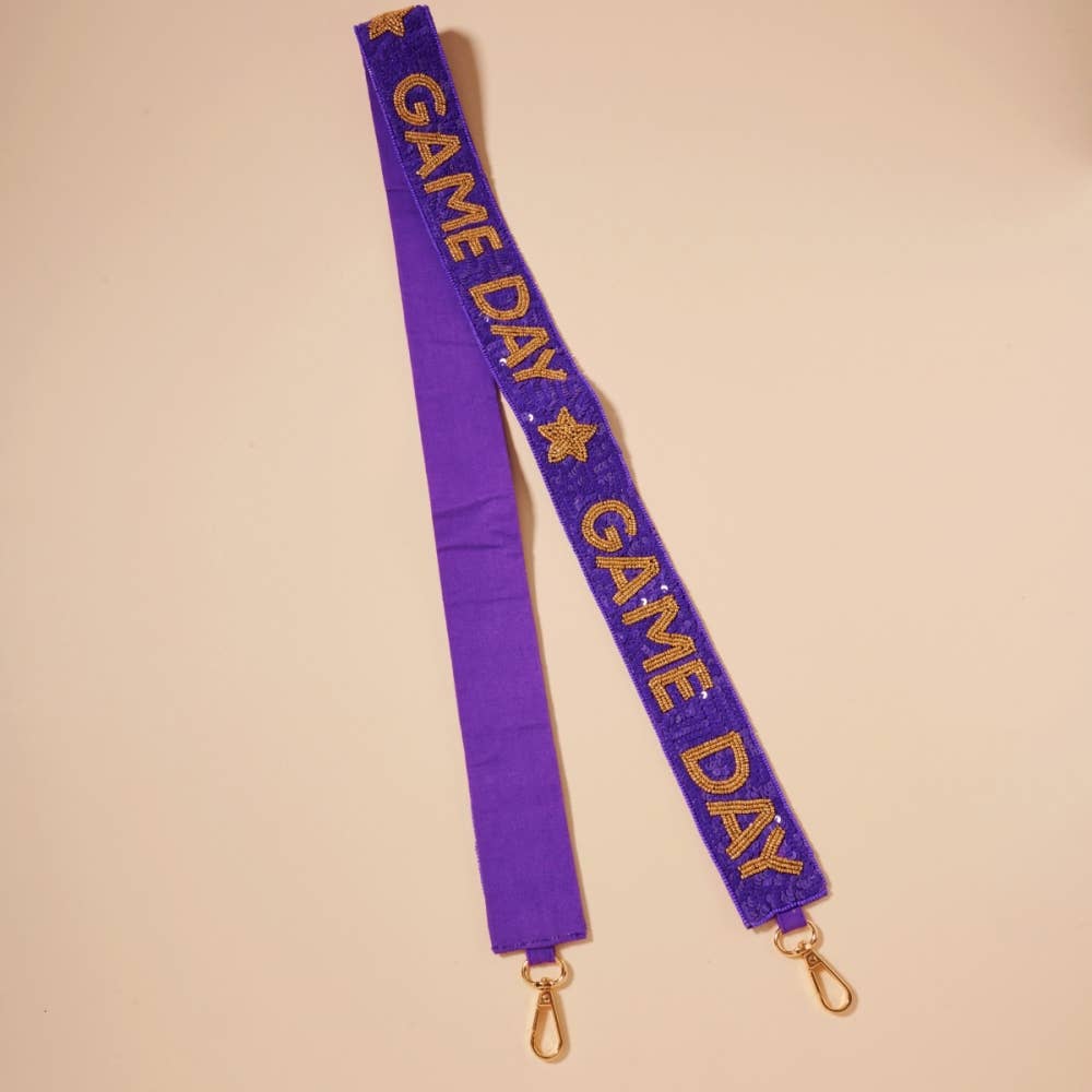 Game Day Seed Beaded Bag Strap