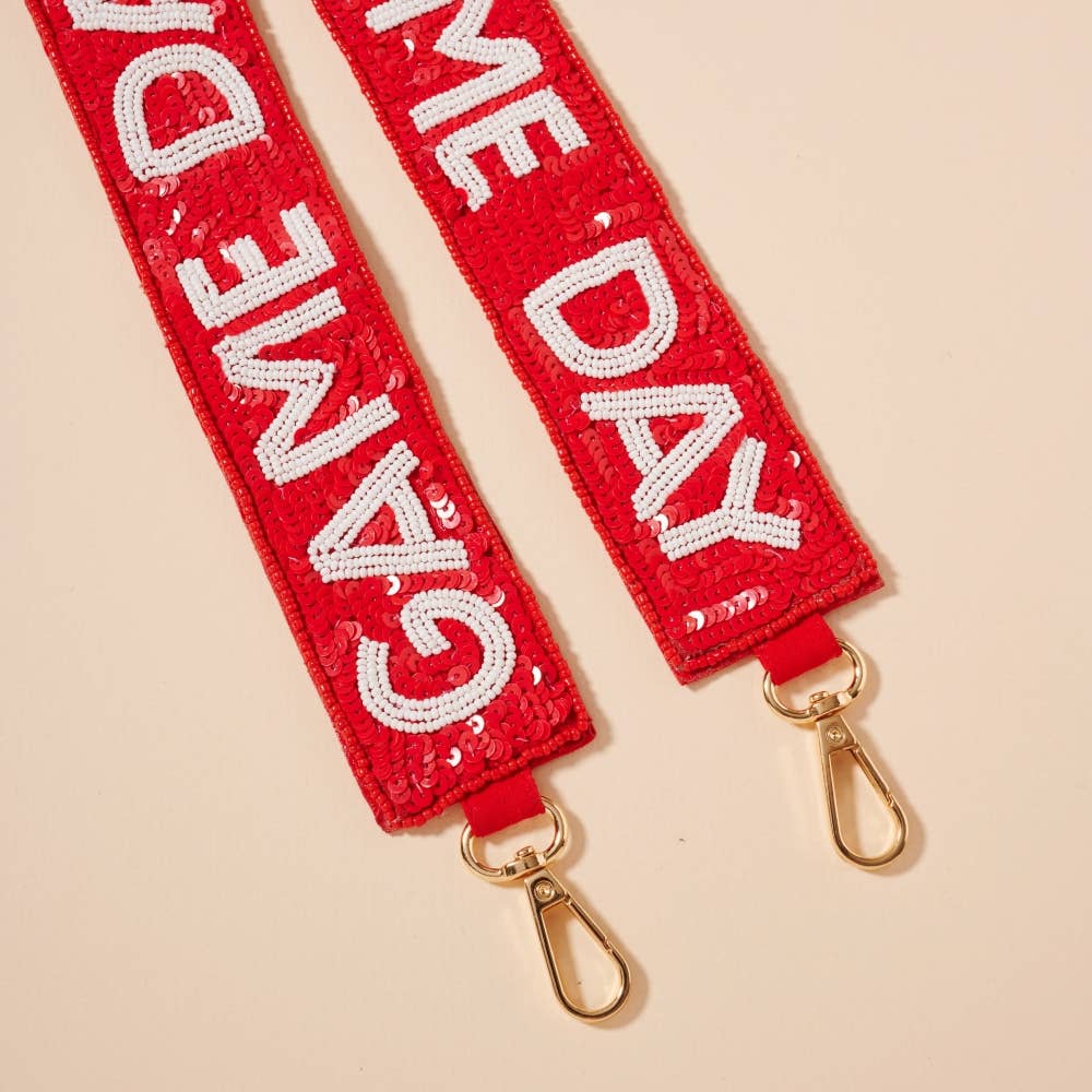 Game Day Seed Beaded Bag Strap