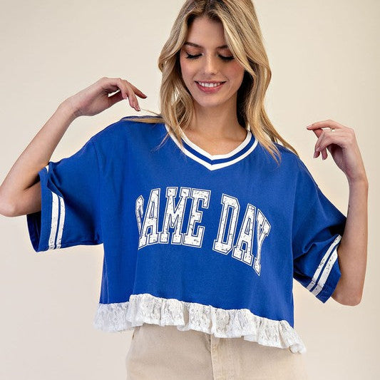 Soft Washed Game Day Cropped T-shirt