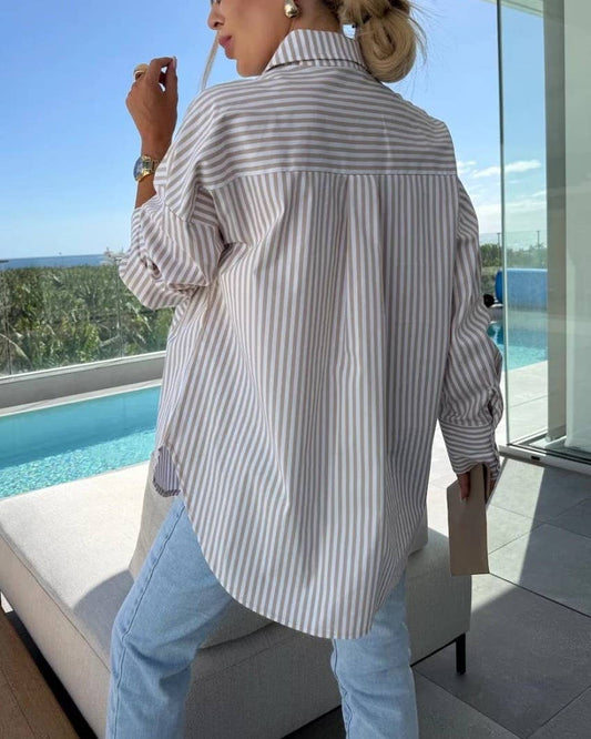 Striped Long-Sleeve Oversized