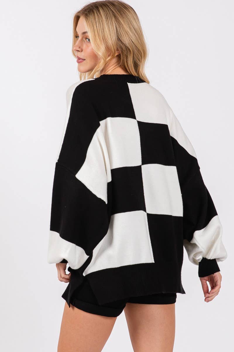 GAME DAY CHECKERED SWEATER