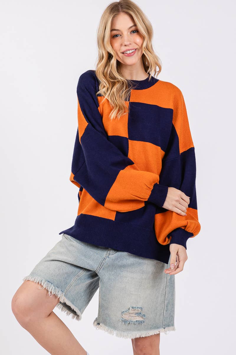 GAME DAY CHECKERED SWEATER