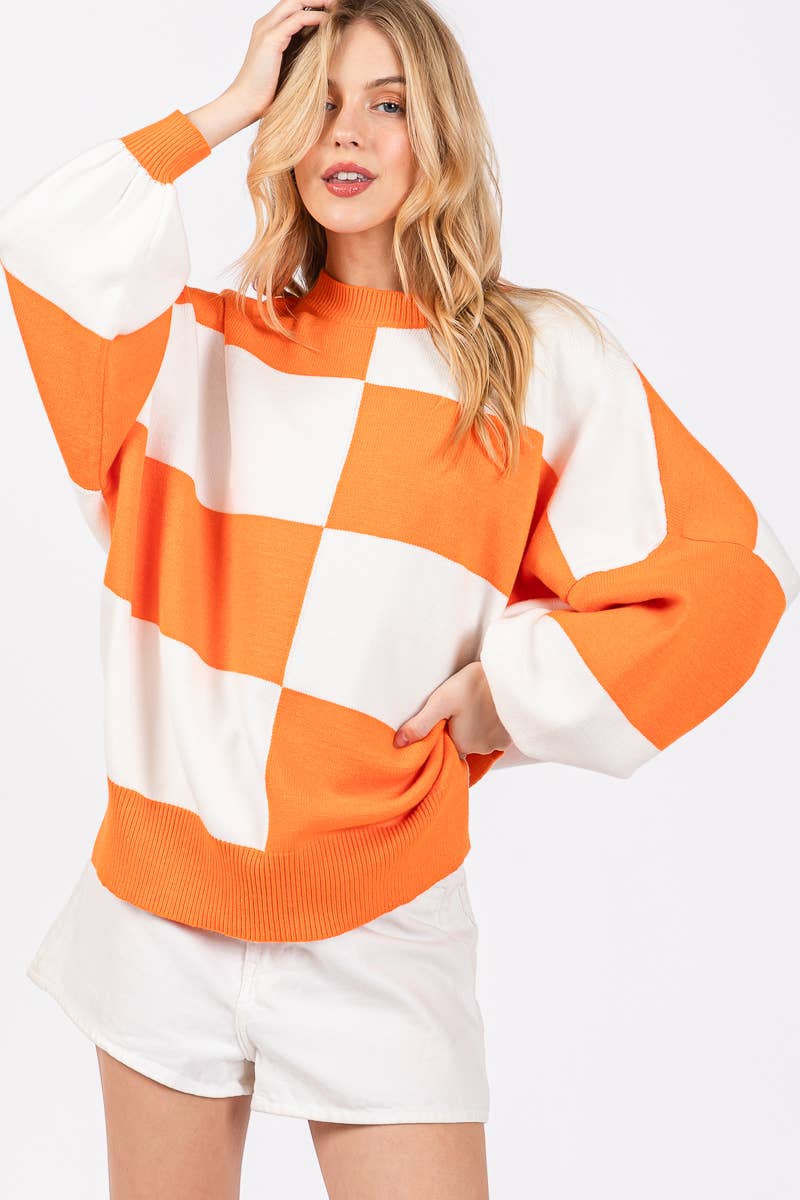 GAME DAY CHECKERED SWEATER