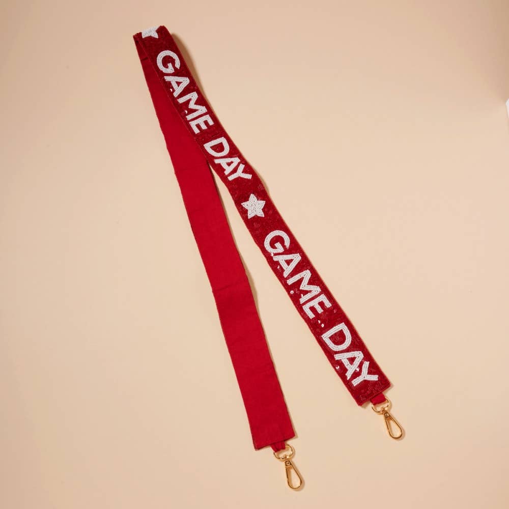 Game Day Seed Beaded Bag Strap
