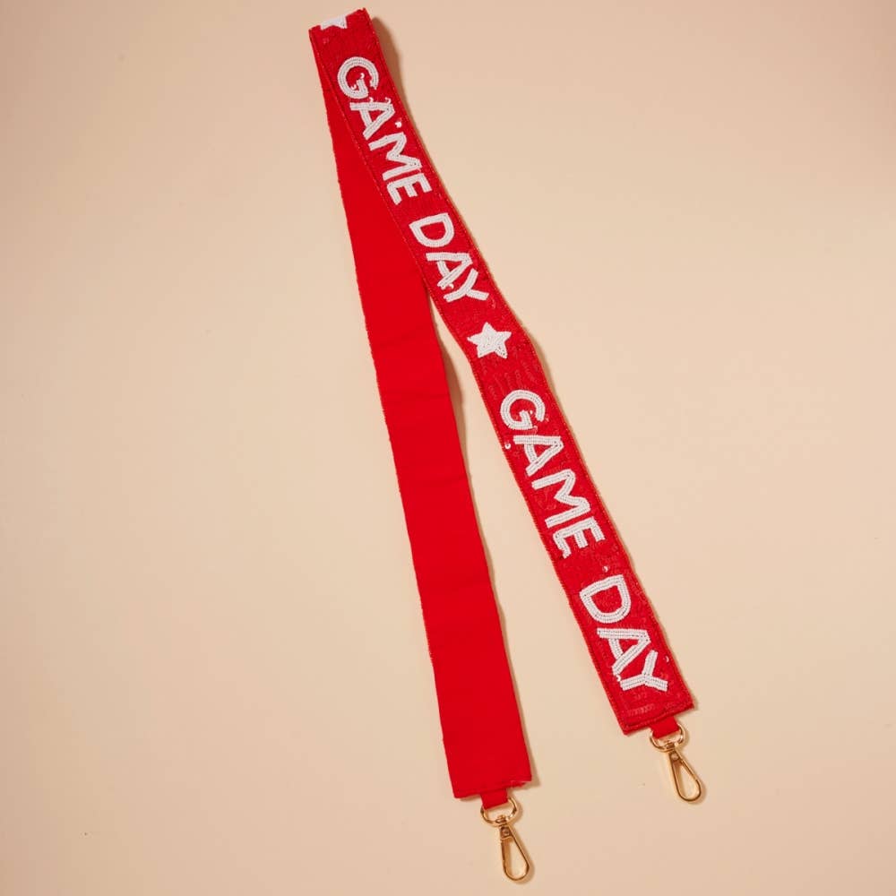 Game Day Seed Beaded Bag Strap