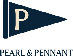 Pearl and Pennant logo, a navy pennant flag with a cream P above the Pearl and Pennant wordmark