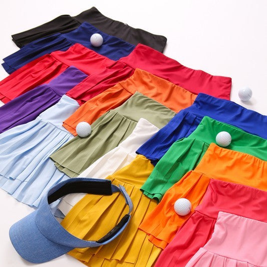 High Waisted Pleated Tennis Skort